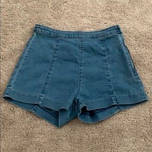 High-waisted jean shorts